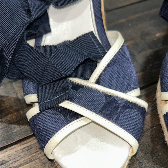 Coach Women's Navy Espadrille Sandals - Picture 2 of 9